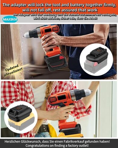 من أجل محول بطارية Milwaukee إلى Black and Decker، محول DIY لمحول Milwaukee 18V M18 إلى Black+Decker 20V Max أدوات الطاقة اللاسلكية، مجموعة مجموعة تأثير سائق الحفر MAX، محول فقط in Saudi Arabia