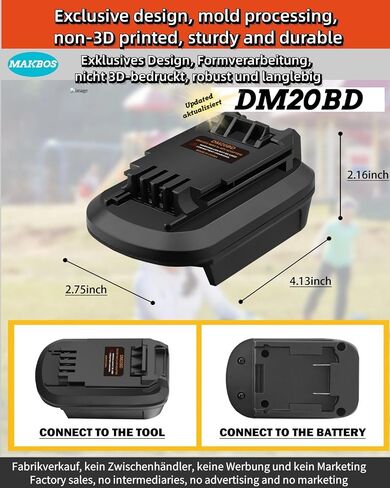 من أجل محول بطارية Milwaukee إلى Black and Decker، محول DIY لمحول Milwaukee 18V M18 إلى Black+Decker 20V Max أدوات الطاقة اللاسلكية، مجموعة مجموعة تأثير سائق الحفر MAX، محول فقط in Saudi Arabia