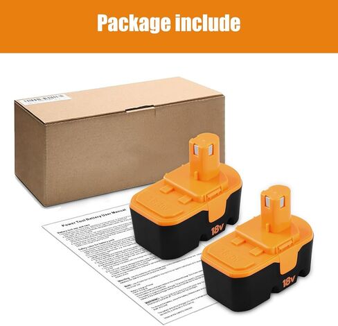 OHYES BAT 2-Pack 3600mAh Ni-Mh بديل لبطارية Ryobi 18V متوافقة مع بطارية Ryobi 18 فولت P100 P101 ABP1801 ABP1803 BPP1820 130224028 130224007 أدوات كهربائية لاسلكية 18 فولت (برتقالي) in Saudi Arabia