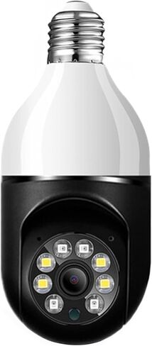 كاميرا مراقبة eoqo 360° 1080P E27 بمصباح كهربائي، 5G و2.4G WiFi، رؤية ليلية ملونة، كشف الحركة، صوت ثنائي الاتجاه، تخزين SD/Cloud، سهل التركيب in Kuwait