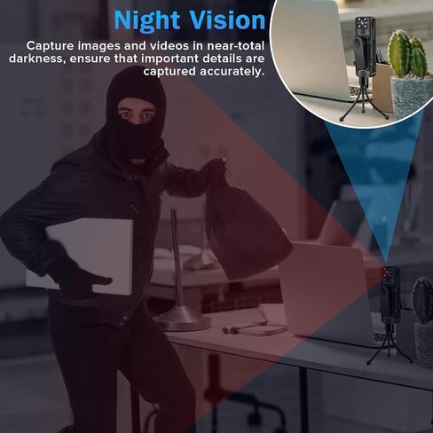 Body Camera with Audio and Video Recording, 6 Hours HD 1080P Body Cam with 180° Rotating Lens, Spring Backclip, Night Vision, Wearable Recorder for Personal Civilians in Saudi Arabia