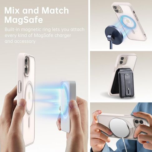 oakxco for iPhone 15 Case Clear Magnetic Compatible with Magsafe, Thin Slim Transparent Non Yellowing, Hybrid Soft Silicone Bumper & Hard Plastic Protective Cover for Women, Light Pink in Kuwait