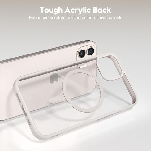 oakxco for iPhone 15 Case Clear Magnetic Compatible with Magsafe, Thin Slim Transparent Non Yellowing, Hybrid Soft Silicone Bumper & Hard Plastic Protective Cover for Women, Light Pink in Kuwait