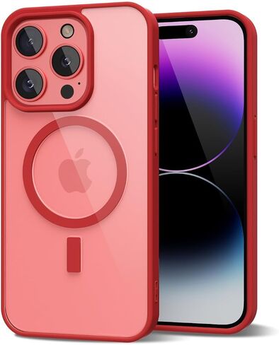 oakxco for iPhone 15 Case Clear Magnetic Compatible with Magsafe, Thin Slim Transparent Non Yellowing, Hybrid Soft Silicone Bumper & Hard Plastic Protective Cover for Women, Light Pink in Kuwait