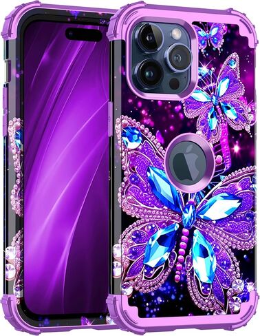 Miqala Compatible with iPhone 15 Pro Max Case,Glow in The Dark Three Layer Heavy Duty Shockproof Full Protection Hard Plastic Bumper+Soft Silicone Protective Case for Apple iPhone 15 Pro Max,Dark in Saudi Arabia
