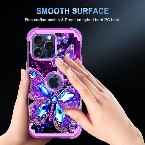 Miqala Compatible with iPhone 15 Pro Max Case,Glow in The Dark Three Layer Heavy Duty Shockproof Full Protection Hard Plastic Bumper+Soft Silicone Protective Case for Apple iPhone 15 Pro Max,Dark in Saudi Arabia