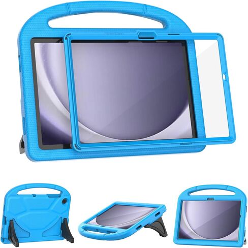 حافظة أطفال لهاتف سامسونج جالاكسي تاب A9 بلس 11 بوصة 2023 (SM-X210/X216/X218)، مع واقي شاشة مدمج، غطاء واقٍ بمقبض مضاد للصدمات لجهاز جالاكسي تاب A9+ 11 بوصة، أزرق in Kuwait
