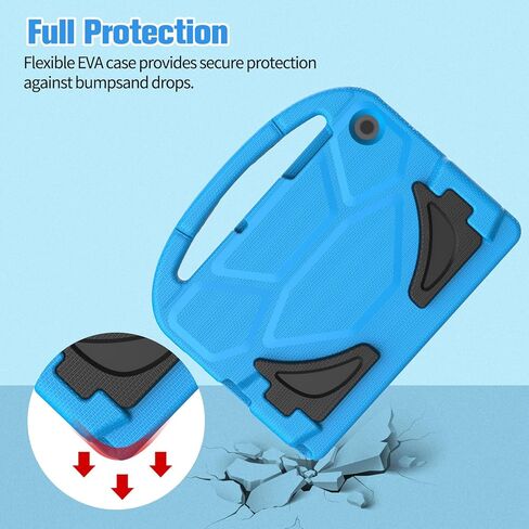 حافظة أطفال لهاتف سامسونج جالاكسي تاب A9 بلس 11 بوصة 2023 (SM-X210/X216/X218)، مع واقي شاشة مدمج، غطاء واقٍ بمقبض مضاد للصدمات لجهاز جالاكسي تاب A9+ 11 بوصة، أزرق in Kuwait