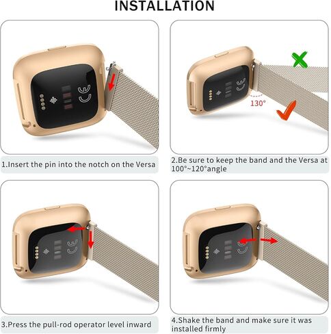 AK سوار معدني متوافق مع Fitbit Versa 2 Bands / Fitbit Versa Bands للنساء والرجال، حزام سوار بديل مغناطيسي قابل للتعديل من الفولاذ المقاوم للصدأ لـ Fitbit Versa 2 / Fitbit Versa / Versa Lite / Versa SE الذكية in Saudi Arabia
