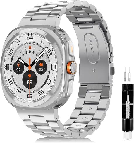 حزام Fintie متوافق مع ساعة Samsung Galaxy Watch Ultra 47 مم 2024، حزام سوار بديل من الفولاذ المقاوم للصدأ بدون فجوة in Saudi Arabia