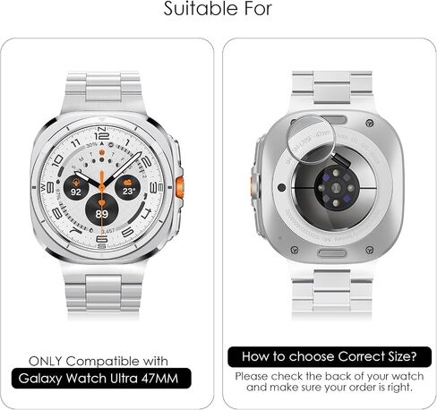 حزام Fintie متوافق مع ساعة Samsung Galaxy Watch Ultra 47 مم 2024، حزام سوار بديل من الفولاذ المقاوم للصدأ بدون فجوة in Saudi Arabia