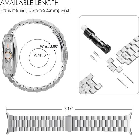 حزام Fintie متوافق مع ساعة Samsung Galaxy Watch Ultra 47 مم 2024، حزام سوار بديل من الفولاذ المقاوم للصدأ بدون فجوة in Saudi Arabia