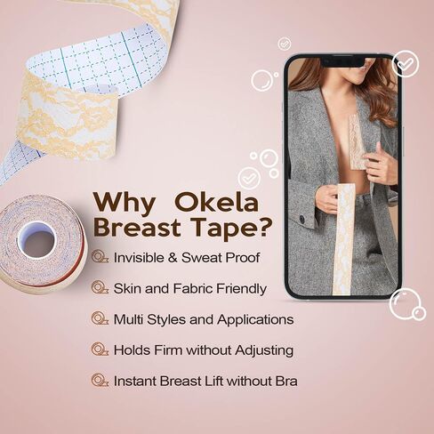 Boob Tape - Breast Lift Tape for Large Breast,Body Tape for Breast Lift w 2 Pcs Breast Petal Adhesive Bra in Saudi Arabia