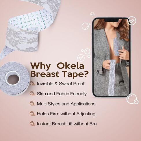 Boob Tape - Breast Lift Tape for Large Breast,Body Tape for Breast Lift w 2 Pcs Breast Petal Adhesive Bra in Saudi Arabia