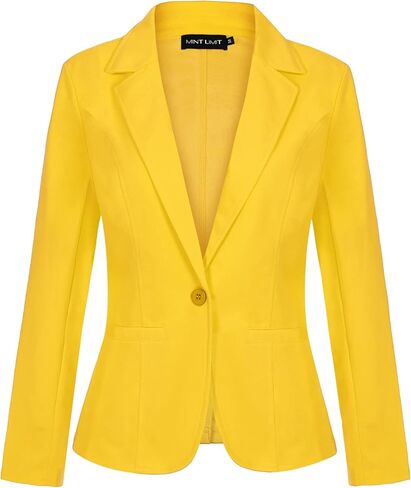MINTLIMIT Blazer for Women Casual Long Sleeve Button Front Work Office Blazers Jackets with Pockets (Royal Blue - Size L) in Saudi Arabia