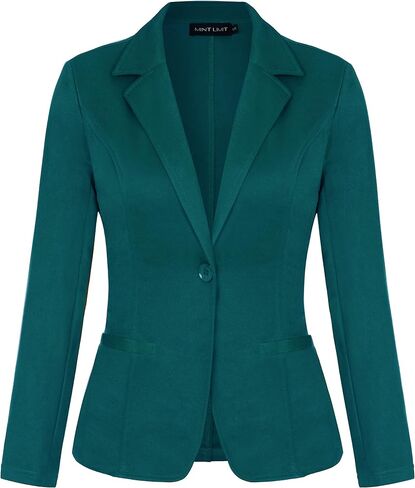MINTLIMIT Blazer for Women Casual Long Sleeve Button Front Work Office Blazers Jackets with Pockets (Royal Blue - Size L) in Saudi Arabia