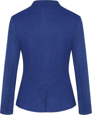 MINTLIMIT Blazer for Women Casual Long Sleeve Button Front Work Office Blazers Jackets with Pockets (Royal Blue - Size L) in Saudi Arabia