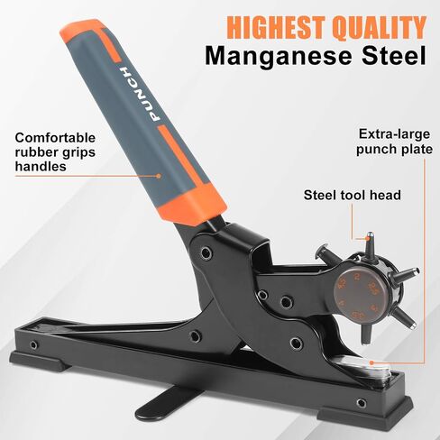 Leather Hole Punch Tool Set, Multi Hole Sizes, Heavy Duty Rotary Puncher for Belts, Watch Bands, Handbag Straps, Dog Collars and More(Blue) in Saudi Arabia