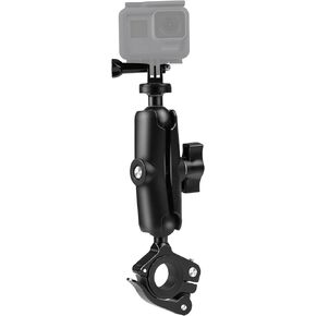 PULUZ Motorcycle O-Clip Quick Release Clamp Handlebar Fixed Mount Holder for Action Cameras(Black)
