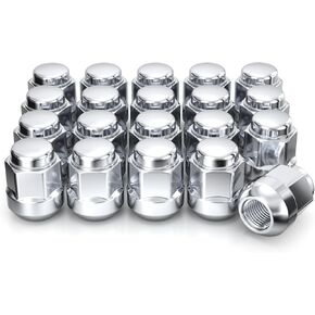 White Knight M12x1.5 Lug Nuts for Select Honda and Acura, Factory Style Black Chrome Radius Seat – WN20107BK-20AM (20 Pack)