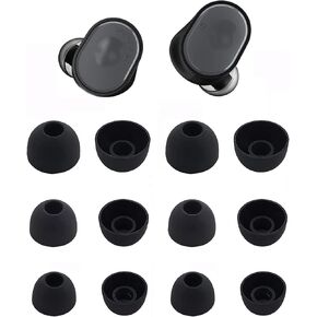 Ear Tips Compatible with Skullcandy Sesh Indy Earbuds, 6 Pairs S/M/L Sizes Soft Silicone Ear Tips Earbud Covers Eartips Earbuds Replacement Tips, Compatible with Skullcandy Evo Sesh, Black sml