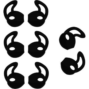 ALXCD Ear Gel, Ear Tips for iPhone, Ear Buds Tips Bumper, 4 Pair Black Anti-Slip Soft Silicone Replacement Earbud Tips for Earphone of iPhone SE 6s iPhone 6s Plus 5s [Sport] (Black 4 Pair)