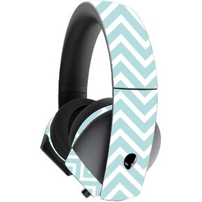 MightySkins Skin for Alienware 7.1 Gaming Headset - Teal Chevron | Protective, Durable, and Unique Vinyl Decal wrap Cover | Easy to Apply, Remove, and Change Styles | Made in The USA
