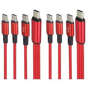 2Pack/20Cm Short 2.0 USB C Multi Charging Cable 5V 3 in 1 USB C Male to 3 Type-C Male Fast Charge Cord Compatible for Mobile/Android and USB Type-C Charging Devices(Black-3 Type C)