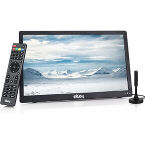 14" Small Portable TV for RV, Kitchen, Bedroom - Use TV Stand or Mount to Wall - Includes Built-in Battery & Car Charger for Boat, Camping - Digital Tuner gets HD Channels - Roku, Firestick Compatible