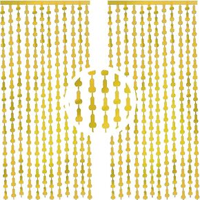 3PCS Bachelorette Party Decorations, Tassel Curtains Photo Backdrop for Wedding Bridal Shower Hen Bride to Be Party Supplies (Silver)