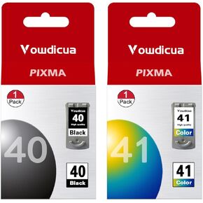 PG-40 CL-41 Ink Cartridges 40 and 41 Cartridge - High Capacity Compatible for Canon PIXMA MX310 MP140 MP170 MP180 MP190 MP210 iP1600 iP2600 FAX-JX200 Printer, 2 Pack (Black, Tri-Color)