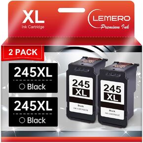 LEMERO 245XL Ink Cartridge Replacement for Canon 245XL Black Ink PG-245 245 XL Black Ink Cartridge Work with Canon Pixma MG2522 MG2500 MG2520 MX490 MX492 TR4520 TR4500 TS3322 TS202 Printer Ink (2Pack)