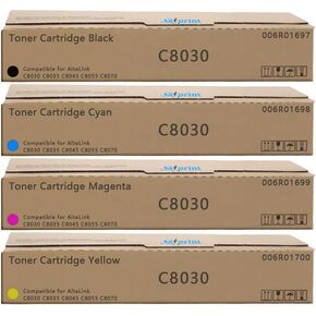 AltaLink C8030 C8035 C8045 Toner Cartridge Replacement for Xerox 006R01697 006R01698 006R01699 006R01700 Toner Use for Xerox AltaLink C8030 C8035 C8045 C8055 C8070.Black Cyan Magenta Yellow