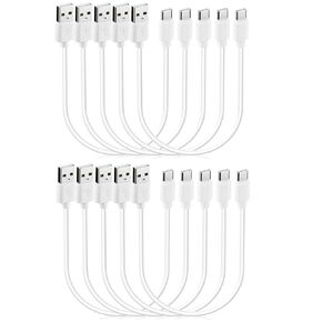 Short 1 ft USB C Cable 10-Pack Bulk, Type-C Fast Charger Cord