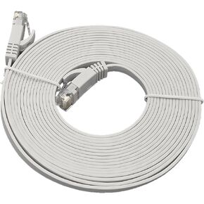 Inc. 7 feet FLAT Cat 6 Molded Snagless UTP RJ45 Networking Patch Cable - White (E08-007FL-W)