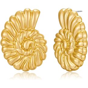 Gold Statement Dangle Drop Earrings for Women 14k Gold Trendy Dangle Earrings Chunky Drop Earrings Hypoallergenic Dangle Earrings