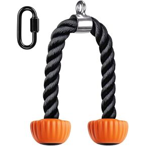 Tricep Rope, Cable Machine Attachments Pulley System Gym Pull Down Rope, Heavy Duty Nylon Rope with Soft Rubber Ends