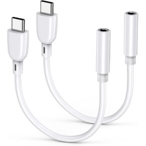 محول مقبس سماعة الرأس USB من النوع C إلى 3.5 ملم لهاتف Samsung Galaxy S24 Ultra S23 FE A15 A55 A25 A54، iPhone 15 Pro Max/ 15 Plus، Pixel 8 iPad محول سماعة الرأس USB C إلى Aux Audio Dongle Cable Cord