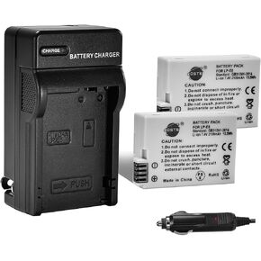 DSTE Replacement for 2X LP-E8 LPE8 Battery + DC99 Travel and Car Charger Adapter Compatible Canon EOS 550D 600D 650D 700D Kiss Digital X4 X5 X6i X7i Rebel T2i T3i T4i T5i Camera in Saudi Arabia