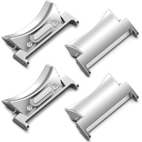 Connectors Compatible for Samsung Galaxy Watch 7/FE/6/5/4 Band 40mm 44mm Adapter, Stainless Steel Button Connector Band No Gap Adapter for Galaxy Watch 7/6/6 Classic/ 5/5 Pro / 4/4 Classic (4 PCS)