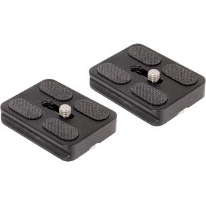 IVATION SET of 2 Replacement Quick Release Plates for The Benro A0350Q0K MeFoto Backpacker Travel Tripod Kit (Black)