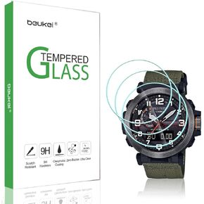 beukei (3 Pack) Compatible for Casio PRG-600/650 / PRW-6600 Screen Protector Tempered Glass, (36 mm)，Anti Scratch, Bubble Free