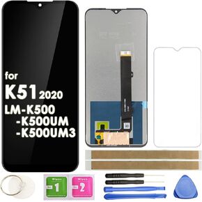 Flying Ocean K51 K500 LCD Screen Replacement Touch Display Digitizer Assembly (Black) for LG K51 K500 LM-K500UM LM-K500UM3 LM-K500MM LM-K500QM 6.5 inch