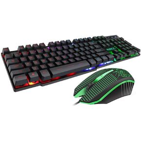 axGear Wired Gaming Keyboard and Mouse Combo Ergonomic Design USB Color Backlight