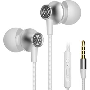 VIKEN Wired Earbuds with Microphone,In-Ear Headphones Heavy Bass Headset with Volume Controller, Noise Isolating Ear Buds Tips(S/M/L),Earphones Wired for Phones iPod iPad MP3 Fits All 3.5mm Jack-Black