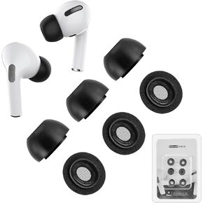 Larger Size Only | Memory Foam Replacement Premium Ear Tips for Apple Airpods Pro Wireless Earbuds, Ultra-Comfort, Noise Reduction, Anti-Slip Eartips, Fit in The Charging Case