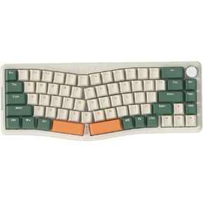 AKS068 65% Wireless Mechanical Gaming Keyboard with Coiled Cable, 68-Key Alice-Layout BT5.0/2.4G/Wired Mechanical Keyboard, RGB Hot Swappable VIA/QMK Programmable Knob Gasket Mount for Win/Mac (Green) in Kuwait