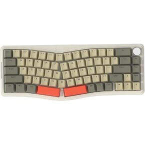 AKS068 65% Wireless Mechanical Gaming Keyboard with Coiled Cable, 68-Key Alice-Layout BT5.0/2.4G/Wired Mechanical Keyboard, RGB Hot Swappable VIA/QMK Programmable Knob Gasket Mount for Win/Mac (Green)