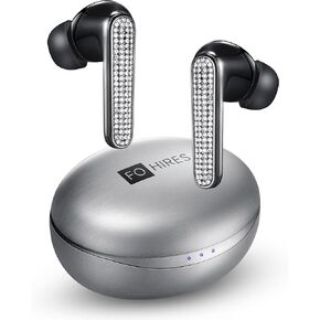 Diamond S Wireless Earbuds, Handcrafted with Embedded Crystals, Personalized Headphones (Platinum)