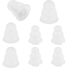 ALXCD Triple Ear Tip with 2mm Hole for Etymotic Shure Klipsch Earphone, 2 Sizes (S/L) 4 Pairs Triple Flange Silicone Earbud tip, Fit for Etymotic Shure Klipsch 2mm Hole[Black-4 Pair]